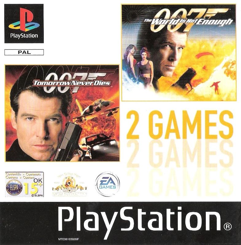 2 Games Tomorrow Never Dies + The World is Not Enough box art for Playstation